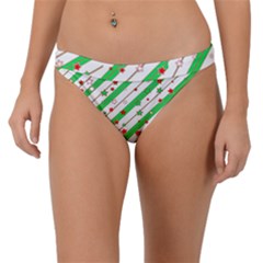 Christmas Xmas Green Stars Background Star Band Bikini Bottom by Wegoenart