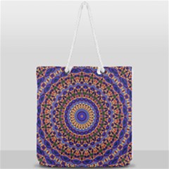 Mandala Kaleidoscope Background Full Print Rope Handle Tote (large) by Wegoenart