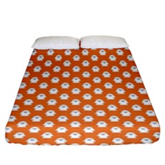 Cute Little Ghosts Halloween Theme Fitted Sheet (king Size) by ConteMonfrey