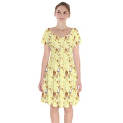 Ice Cream Cone Dessert Short Sleeve Bardot Dress by Wegoenart