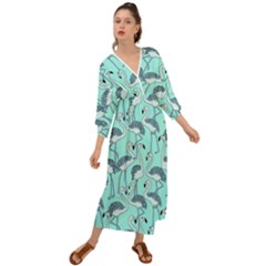Flemish Picture Drawing Summer Grecian Style  Maxi Dress by Wegoenart