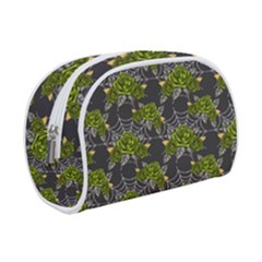 Halloween - Green Roses On Spider Web  Make Up Case (small) by ConteMonfrey