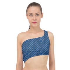 Abstract Geometry Pattern Spliced Up Bikini Top  by Ravend