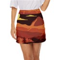 Mountain Forest Full Moon Mini Front Wrap Skirt View1