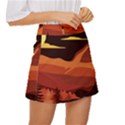 Mountain Forest Full Moon Mini Front Wrap Skirt View3