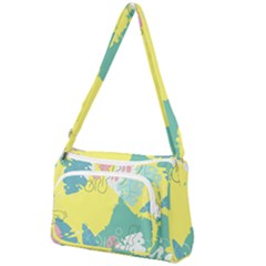Plants Leaves Border Frame Front Pocket Crossbody Bag by Ravend