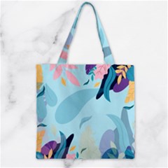 Illustration Leaves Leaf Nature Background Plant Zipper Grocery Tote Bag by Ravend