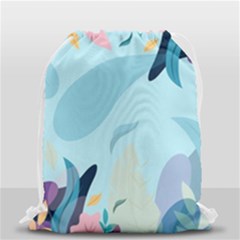 Illustration Leaves Leaf Nature Background Plant Drawstring Bag (small) by Ravend