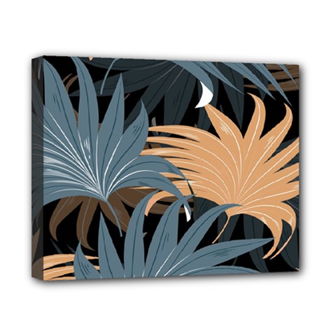 Leaves Background Digital Paper Canvas 10  X 8  (stretched) by Ravend