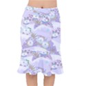 Purple Japanese Pattern Texture Violet Textile Short Mermaid Skirt View1