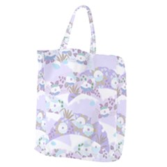 Purple Japanese Pattern Texture Violet Textile Giant Grocery Tote by danenraven