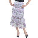 Purple Japanese Pattern Texture Violet Textile Midi Mermaid Skirt View1
