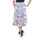 Purple Japanese Pattern Texture Violet Textile Midi Mermaid Skirt View2