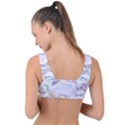 Purple Japanese Pattern Texture Violet Textile Front Tie Bikini Top View2
