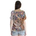 Abstract ammonite I V-Neck Flutter Sleeve Top View2