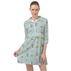 Background Pattern Panda Bamboo Mini Skater Shirt Dress by Ravend