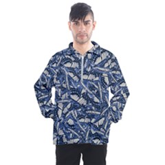 Butterflies Motif Collage Pattern Men s Half Zip Pullover by dflcprintsclothing