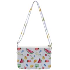 Fruit Summer Vitamin Watercolor Double Gusset Crossbody Bag by Wegoenart