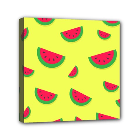 Watermelon Pattern Wallpaper Mini Canvas 6  X 6  (stretched) by Wegoenart