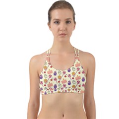 Cupcake Pattern Lollipop Back Web Sports Bra by Wegoenart
