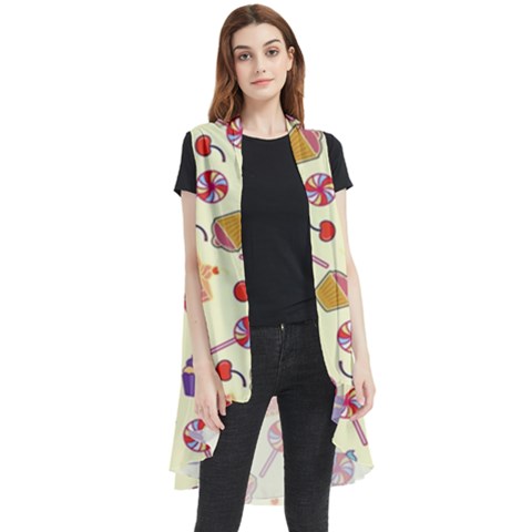 Cupcake Pattern Lollipop Sleeveless Chiffon Waistcoat Shirt by Wegoenart
