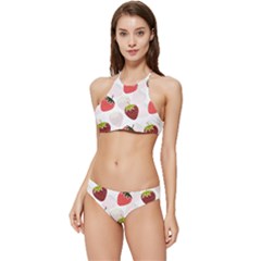 Strawberry Pattern Background Banded Triangle Bikini Set by Wegoenart