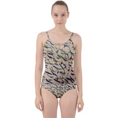 Abstract Pattern Freestyle Painting Cut Out Top Tankini Set by Wegoenart