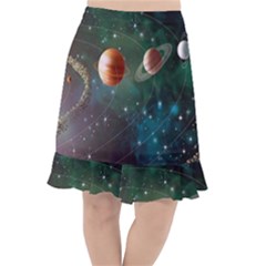 Planet Galaxy Fantasy Fishtail Chiffon Skirt by danenraven