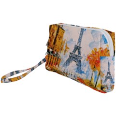 Eiffel Tower Landmark Architecture  Artistic Wristlet Pouch Bag (small) by danenraven