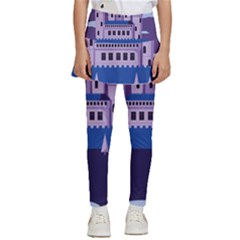 Illustration Castle Mountain Tower Sky Kids  Skirted Pants by danenraven