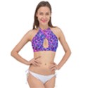 Abstract Triangle Tile Mosaic Pattern Cross Front Halter Bikini Top View1