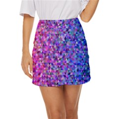 Abstract Triangle Tile Mosaic Pattern Mini Front Wrap Skirt by danenraven
