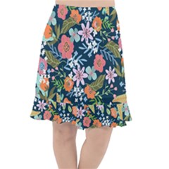 Flower Floral Background Painting Fishtail Chiffon Skirt by danenraven