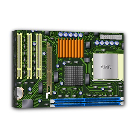 Illustration Motherboard Pc Computer Deluxe Canvas 18  X 12  (stretched) by danenraven