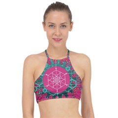 Blockchain Networking Digitization Racer Front Bikini Top by Wegoenart