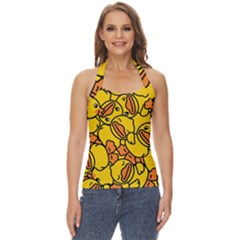 Duck Cartoon Background Pattern Basic Halter Top by Wegoenart