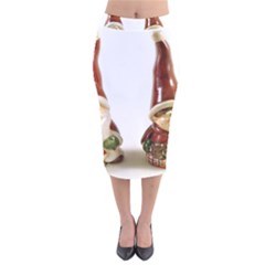 Christmas Figures 2 Velvet Midi Pencil Skirt by artworkshop