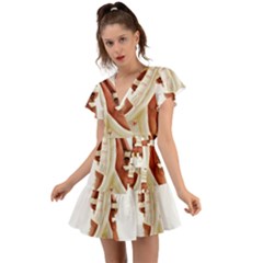 Christmas Figures 9 Flutter Sleeve Wrap Dress by artworkshop