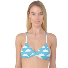 Clouds Blue Pattern Reversible Tri Bikini Top by ConteMonfrey