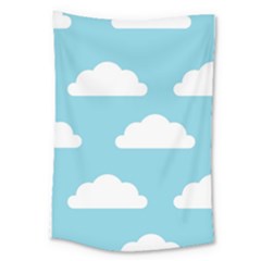 Clouds Blue Pattern Large Tapestry by ConteMonfrey