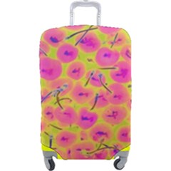 Cherries Fruit Food Neon Texture Fluorescent Luggage Cover (large) by Wegoenart