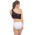Geometric Pattern Recycle Bin Spliced Up Bikini Top  View2