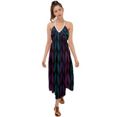 Background Halter Tie Back Dress  by nateshop