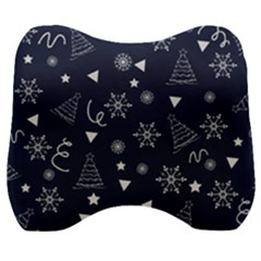 Tree Christmas Xmas Snow Velour Head Support Cushion by Ravend
