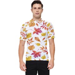 Watercolor-autumn-leaves-pattern-vector Men s Short Sleeve Rash Guard by nateshop