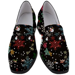 Christmas Thanksgiving Pattern Women s Chunky Heel Loafers by Ravend