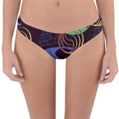 Pyramid Sphere Colorful Background Reversible Hipster Bikini Bottoms by Ravend
