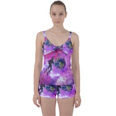 Astronaut Earth Space Planet Fantasy Tie Front Two Piece Tankini by Ravend