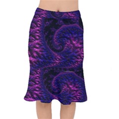 Fractal Mandelbrot Abstract Background Pattern Short Mermaid Skirt by danenraven