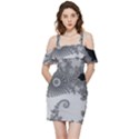 Apple Males Almond Bread Abstract Shoulder Frill Bodycon Summer Dress View3